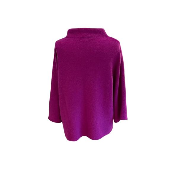 JM Collection Wool Magenta / Purple Open Cardigan / Duster, Jeweled Closure, M - Picture 4 of 12